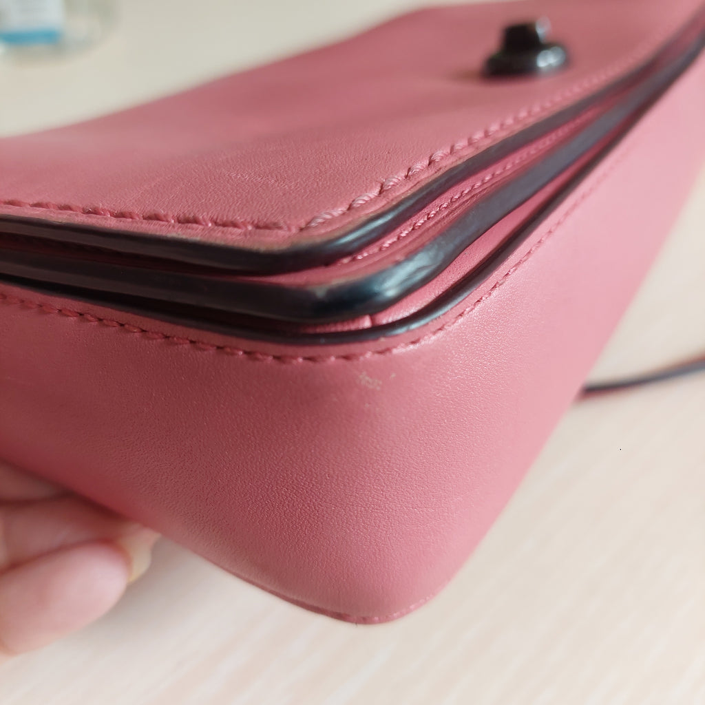 Coach Barbie Pink Dinky Leather Crossbody Bag | Pre Loved |