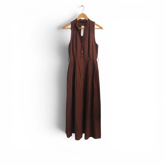 Zara Brown Long Dress With Belt | Gently Used |