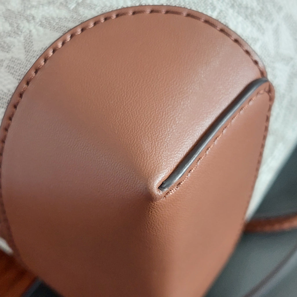 Michael Kors Brown & White Mercer Small Logo Bucket Bag | Gently Used |