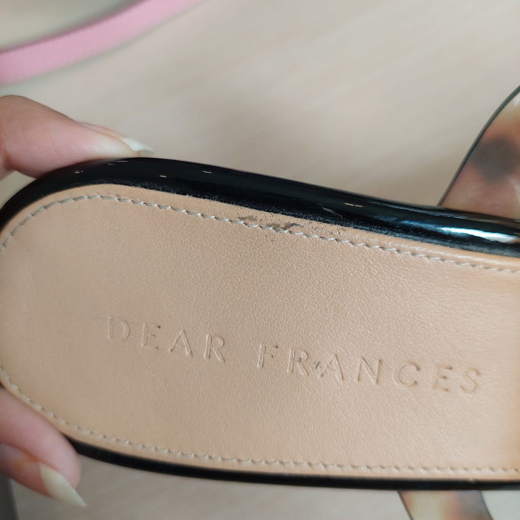 Dear Frances Black Patent Tortoise Shell Strappy Heels | Pre Loved |