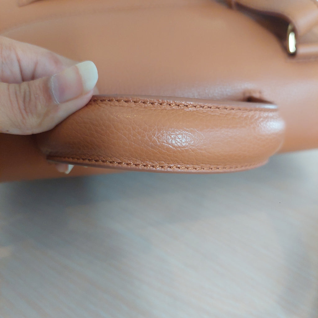 Polene Camel Textured Leather Numéro Un Edition Handbag | Like New |