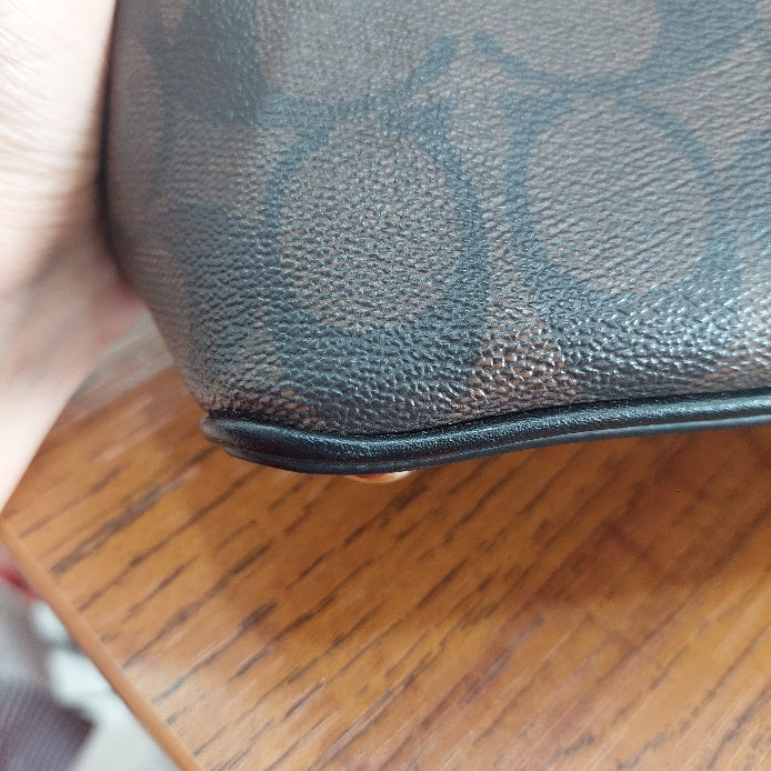 Coach Katy Signature Coated Canvas Leather Dome Handbag | Pre Loved |