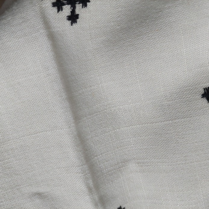 ZARA White & Black Embroidered Wide Leg Pants | Gently Used |