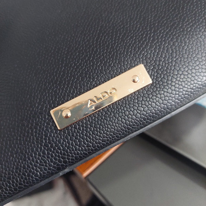 Aldo Black Leatherette Caraever Satchel Bag | Like New |