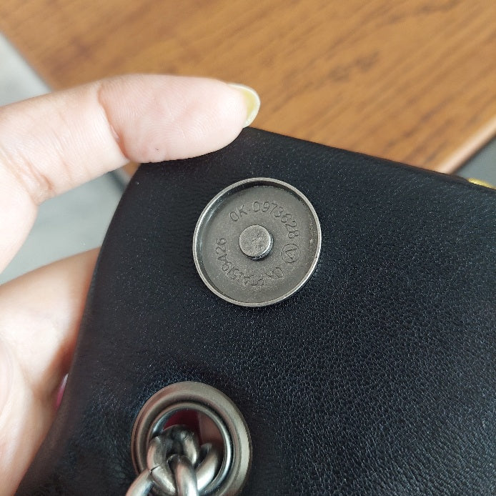 Kurt Geiger Black Leather Mini Kensington Rainbow Bag | Pre Loved |