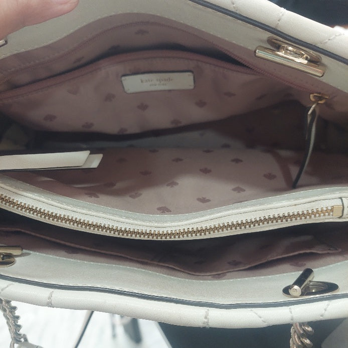 Kate Spade White Meena Leather Briar Lane Quilted Shoulder Bag | Pre Loved |