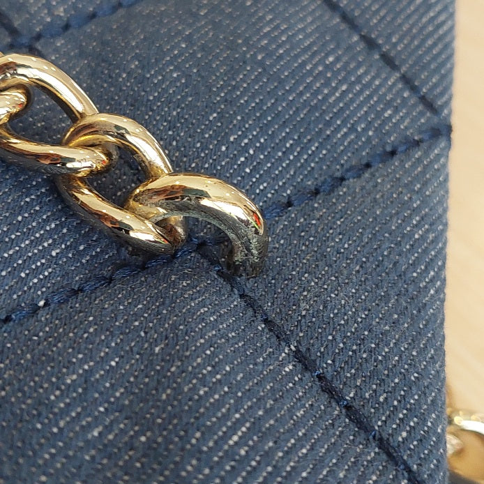 Kate Spade Blue Denim & Leather Quilted Shoulder Bag | Gently Used |