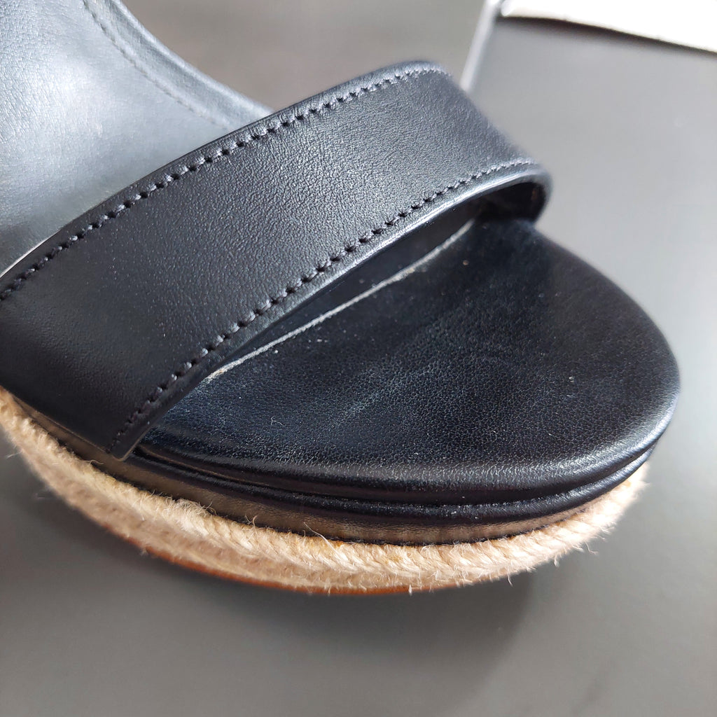 Michael Kors Black Leather Farrah Wedges | Gently Used |