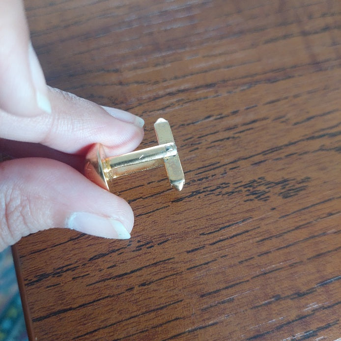 Louis Vuitton Men's Gold Bouton Cufflinks | Pre Loved |