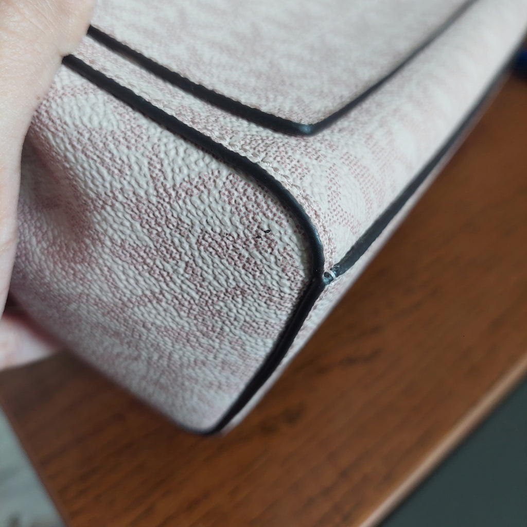 Michael Kors Ballet Pink Leatherette & Canvas Monogram Lita Crossbody Bag | Gently Used |