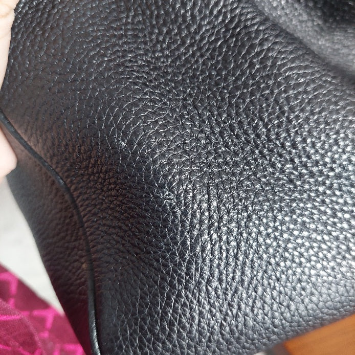 Coach Black Pebbled Leather “Meadow” Shoulder Bag | Pre Loved |