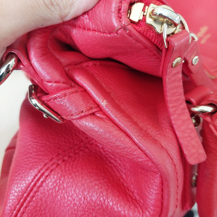 Kate Spade Red Leather Double Handle Crossbody Bag | Pre Loved |