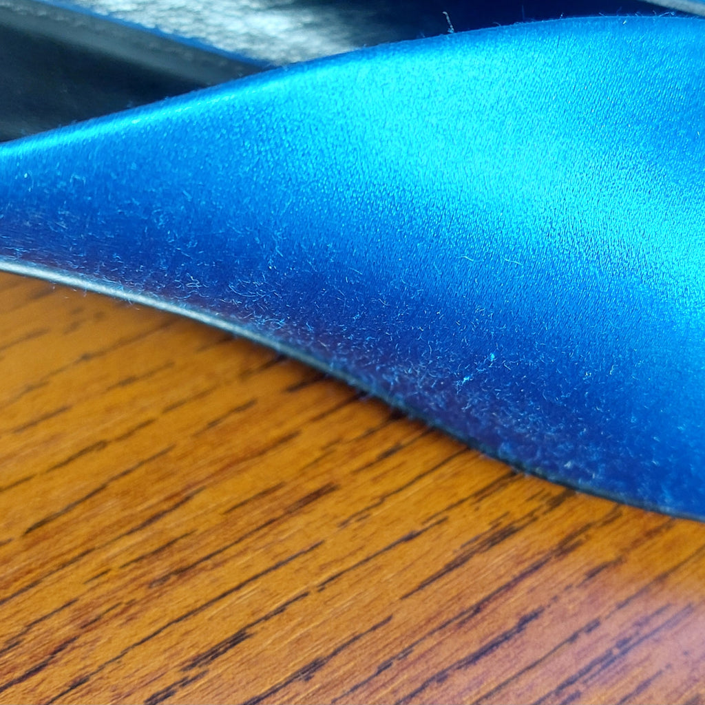 Balenciaga Royal Blue Satin Bow Knife Heel Mules | Brand New |