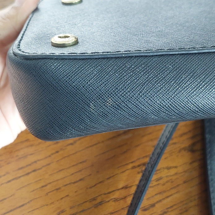 Michael Kors Black Tina Leather Clutch Crossbody and Detachable Wallet Bag | Pre Loved |