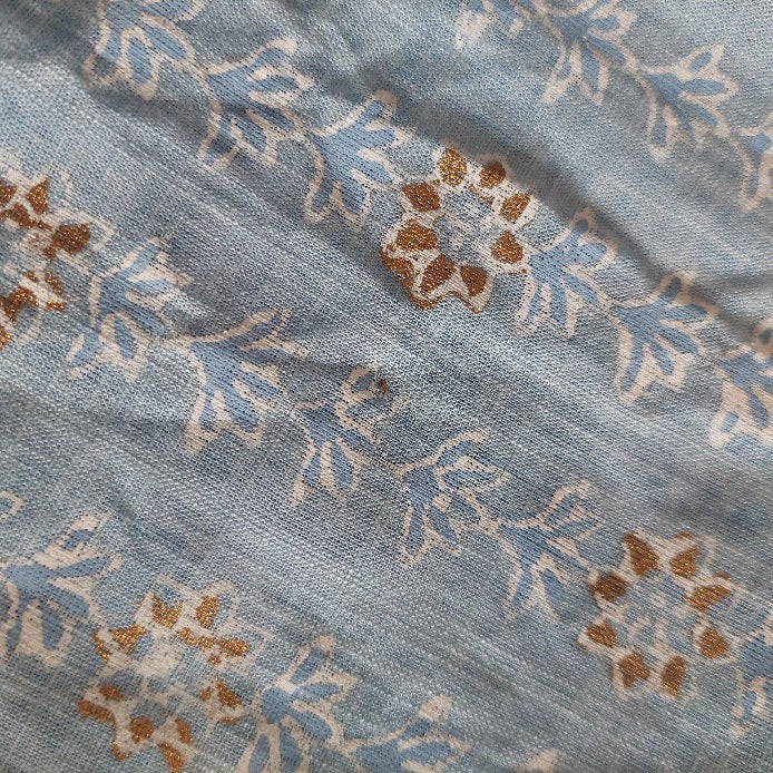 Blocked Textiles Light Blue Block Printed Short Kurta | Gently Used |