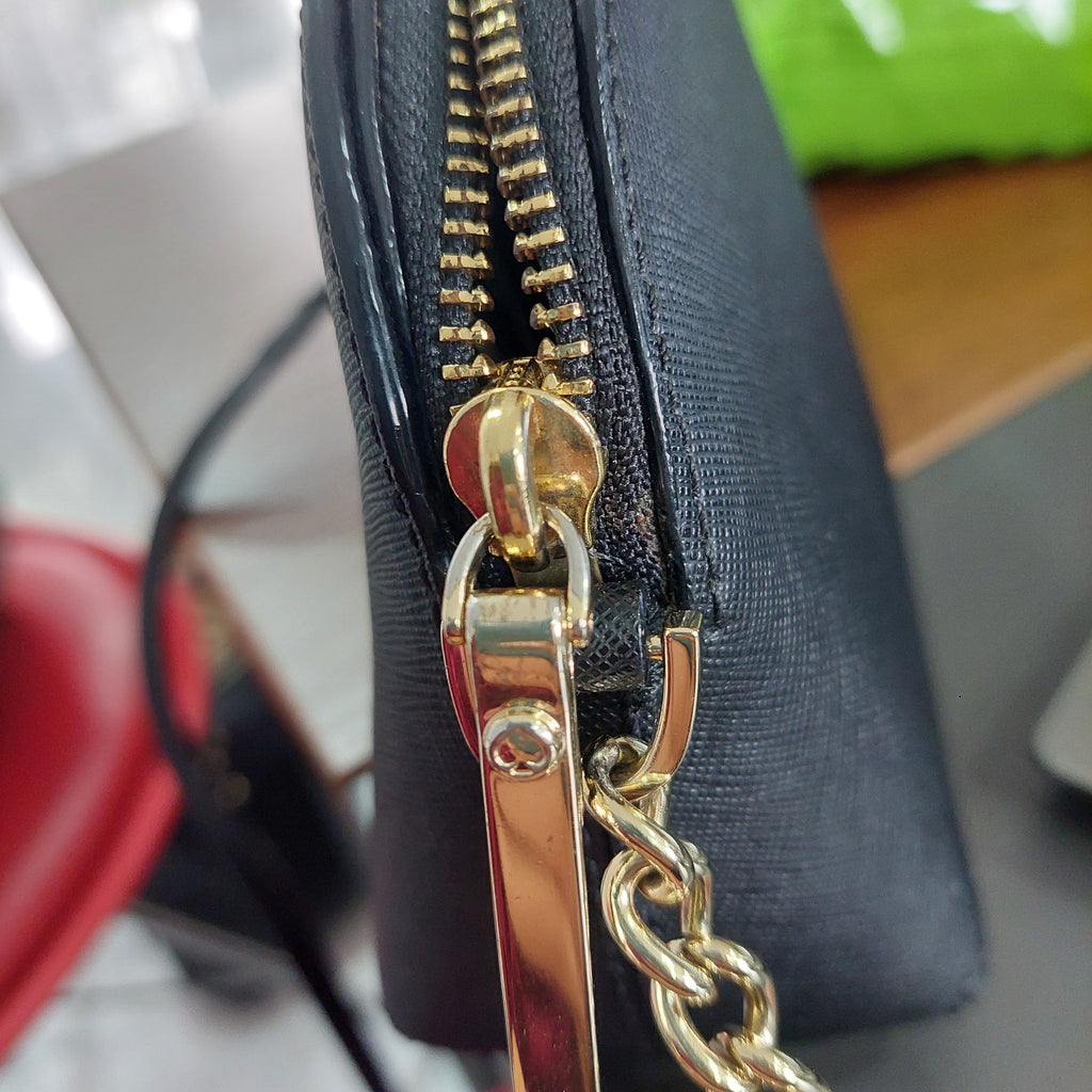 Kate Spade Black Leather Dome Crossbody Bag | Gently Used |