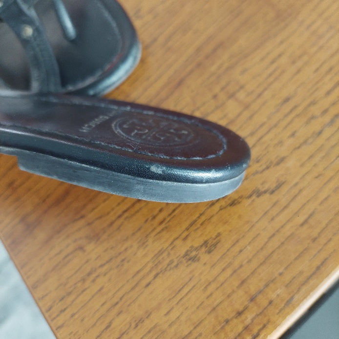 Tory Burch Black Leather 'Miller' Sandals | Pre Loved |