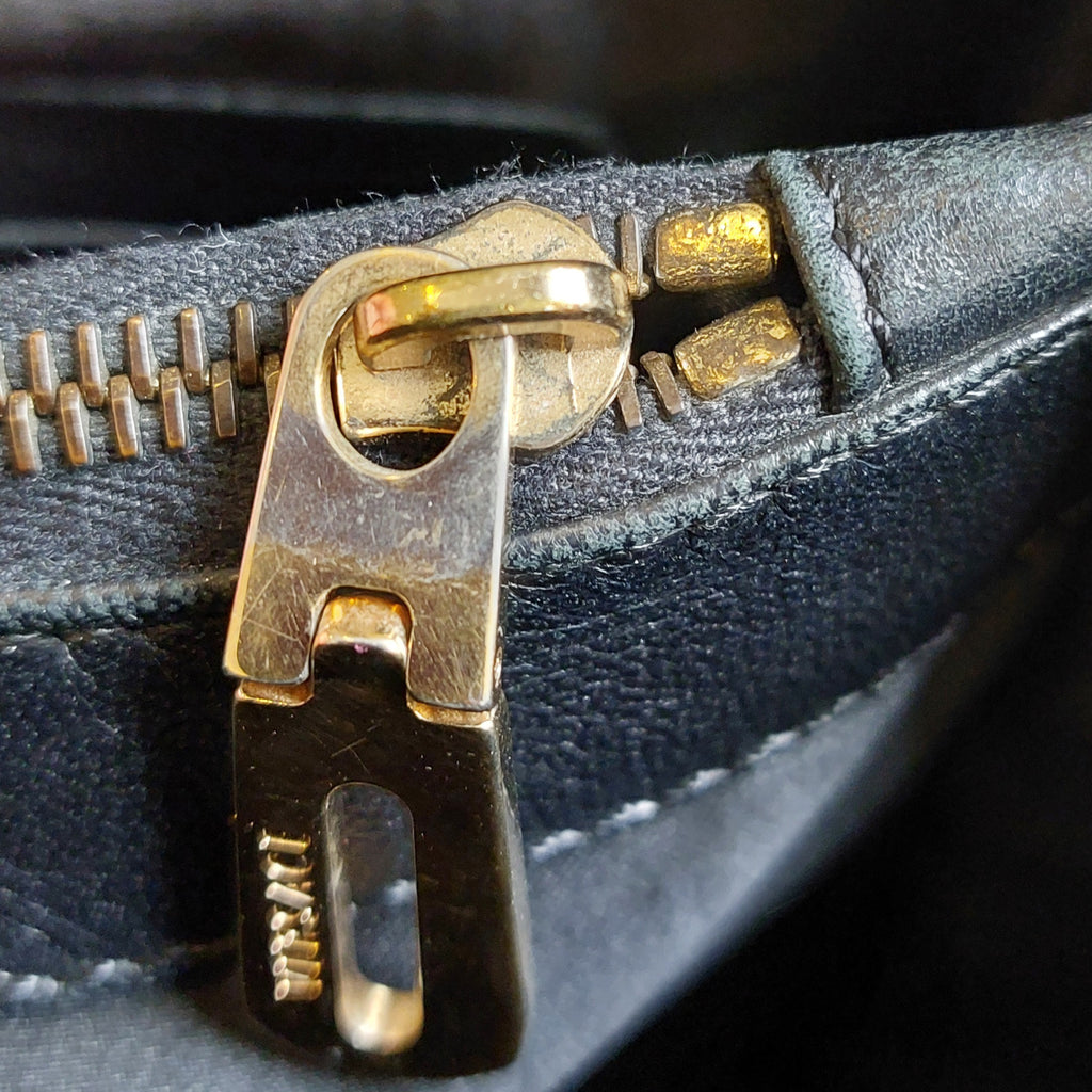 Versace Black Patent Leather & Gold Studded Shoulder Bag | Pre Loved |