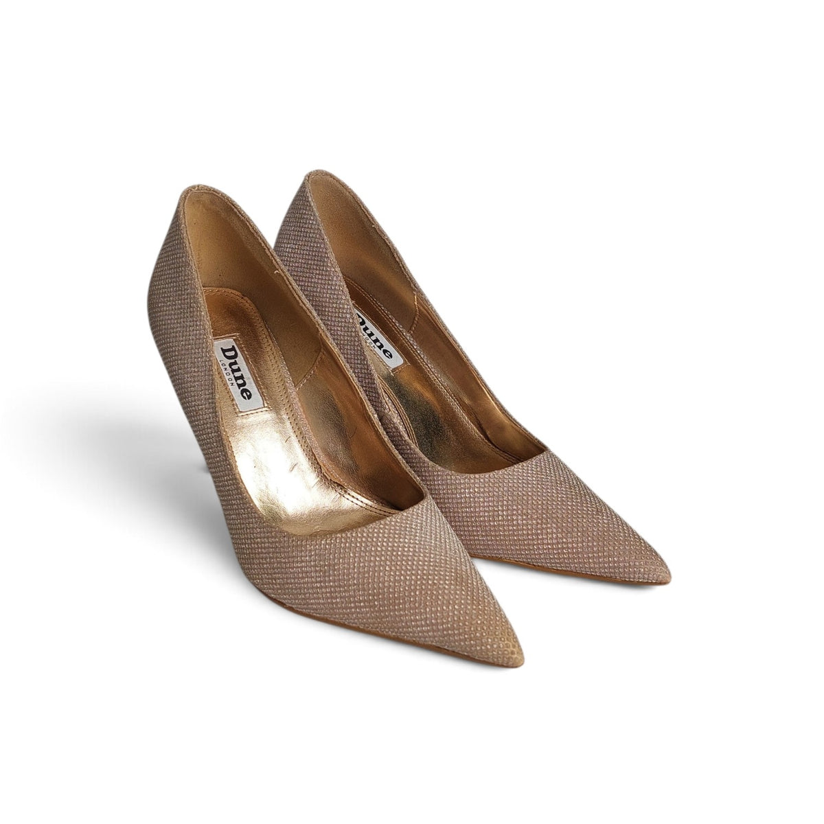 Dune London Amelia Champagne Gold Pointed Heels | Pre Loved |