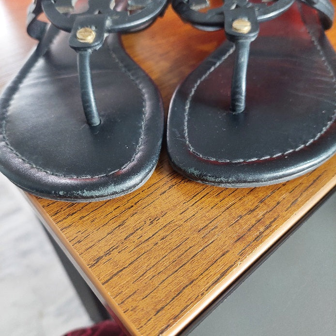 Tory Burch Black Leather 'Miller' Sandals | Pre Loved |