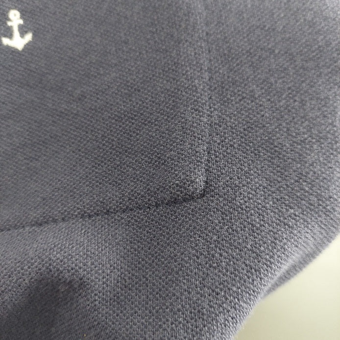 Banana Republic Men's Navy Anchor Embroidered Polo Shirt | Pre Loved |