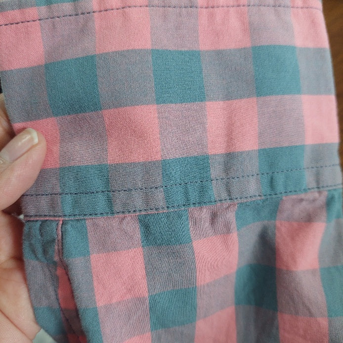 J.Crew Men's Pink Check Print Collared Shirt | Pre Loved |