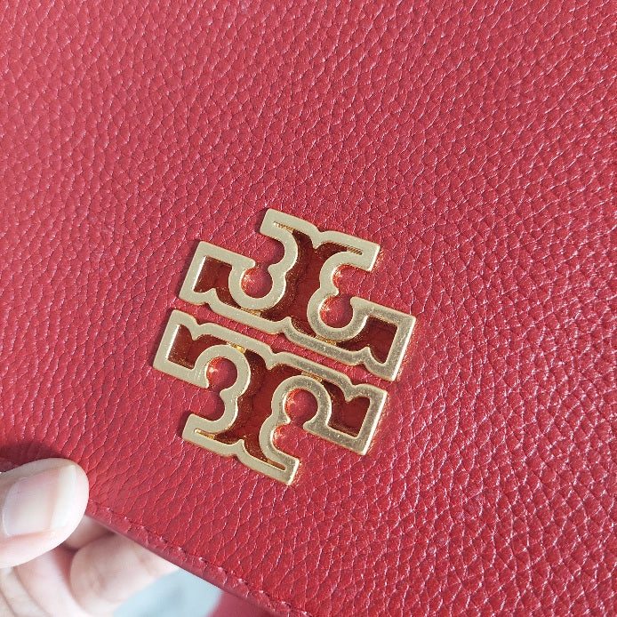 Tory Burch Red Leather Britten Crossbody Bag | Brand New |