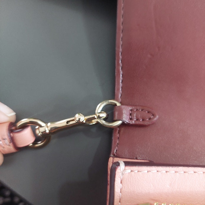 Coach Pink Signature Canvas Anna Foldover Crossbody Bag | Pre Loved |