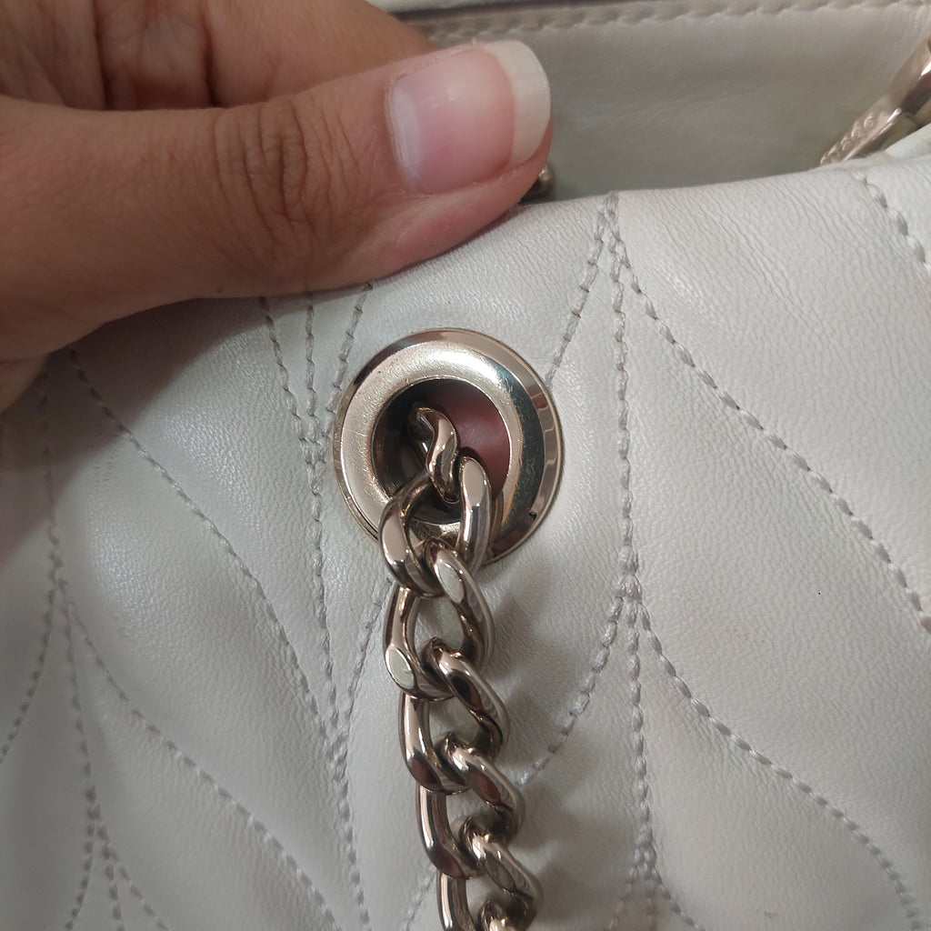 Kate Spade White Meena Leather Briar Lane Quilted Shoulder Bag | Pre Loved |