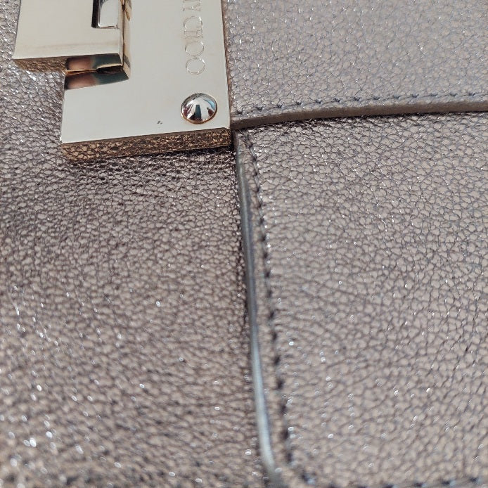 Jimmy Choo Rebel Mini Glitter Gold Leather Crossbody Bag | Pre Loved |
