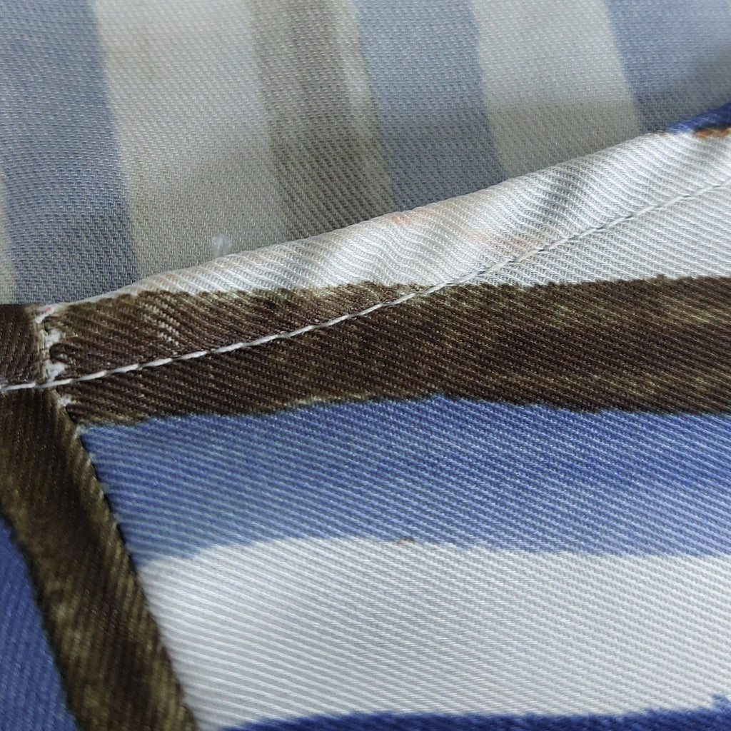 Zara Blue, Green, & White Striped Satin Top | Pre Loved |