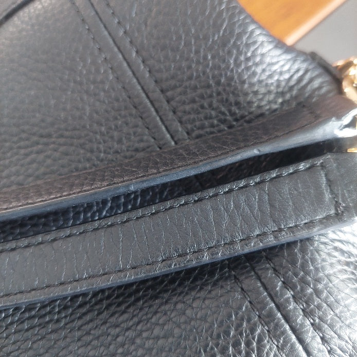 Michael Kors Black Pebbled Leather Jet Set Chain Shoulder Bag | Pre Loved |