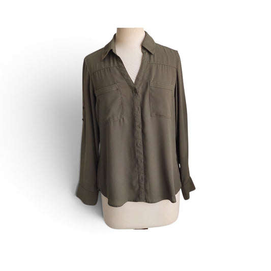Express Army Green Button Down Shirt | Gently Used |