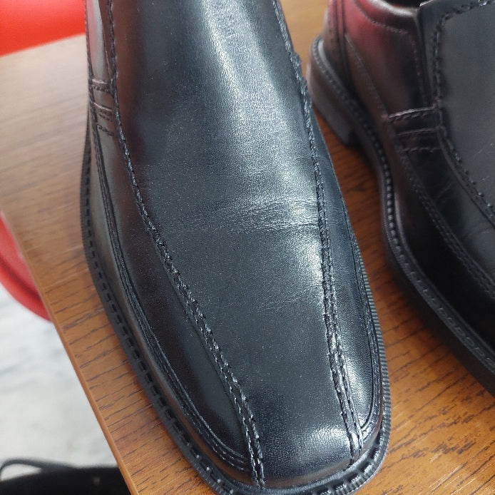 Rock Leader Men's Black 2 Bike Toe Slip On Shoes | Like New |