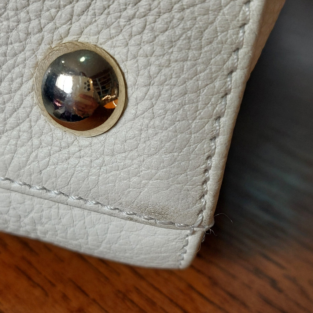 Jimmy Choo Cream Leather Small Rosalie Satchel Bag | Pre Loved |