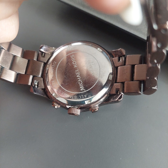 Michael Kors Brown MK-5492 Runway Wrist Watch | Pre Loved |