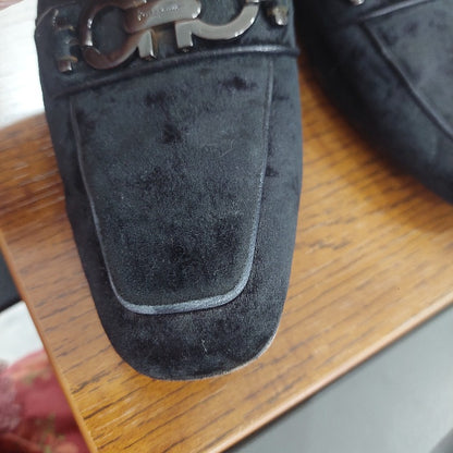 Salvatore Ferragamo 'Dilett' Black Velvet Loafers | Gently Used |