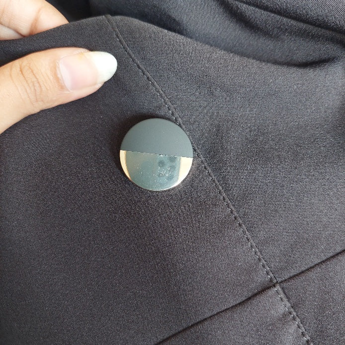 River Island Black Gold & Black Button Midi Dress | Gently Used |