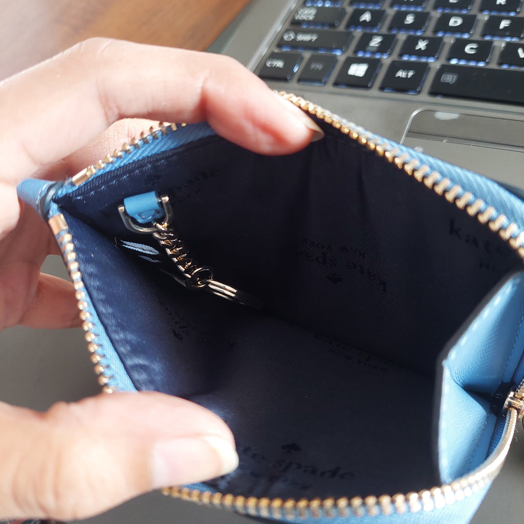 Kate Spade Blue Leila Pebbled Leather wristlet | Gently Used |