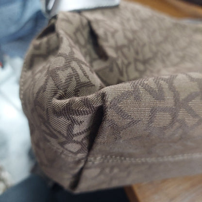 DKNY Monogram Canvas Leather Trim Hobo Bag | Gently Used |
