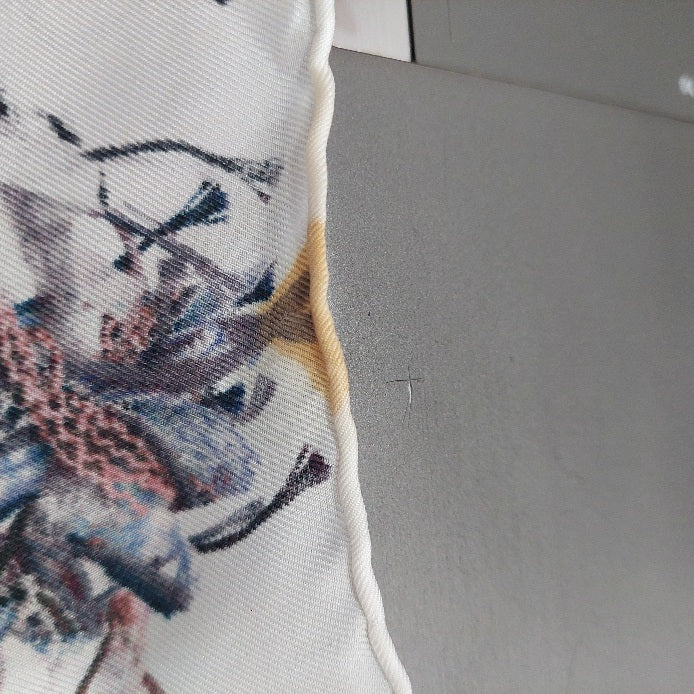 Chanel White Abstract Print Silk Square Scarf | Pre Loved |