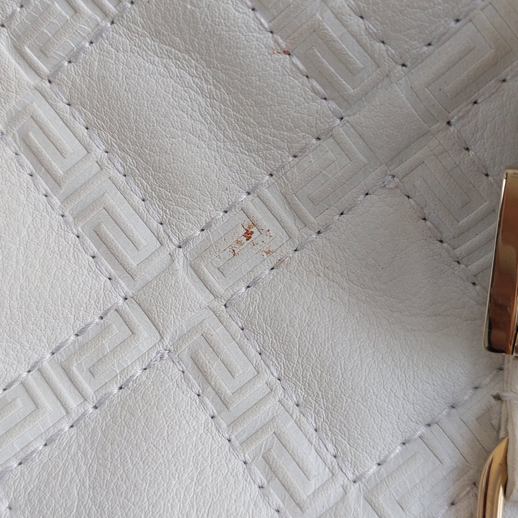 Versace White Leather Studded Handbag | Pre Loved |