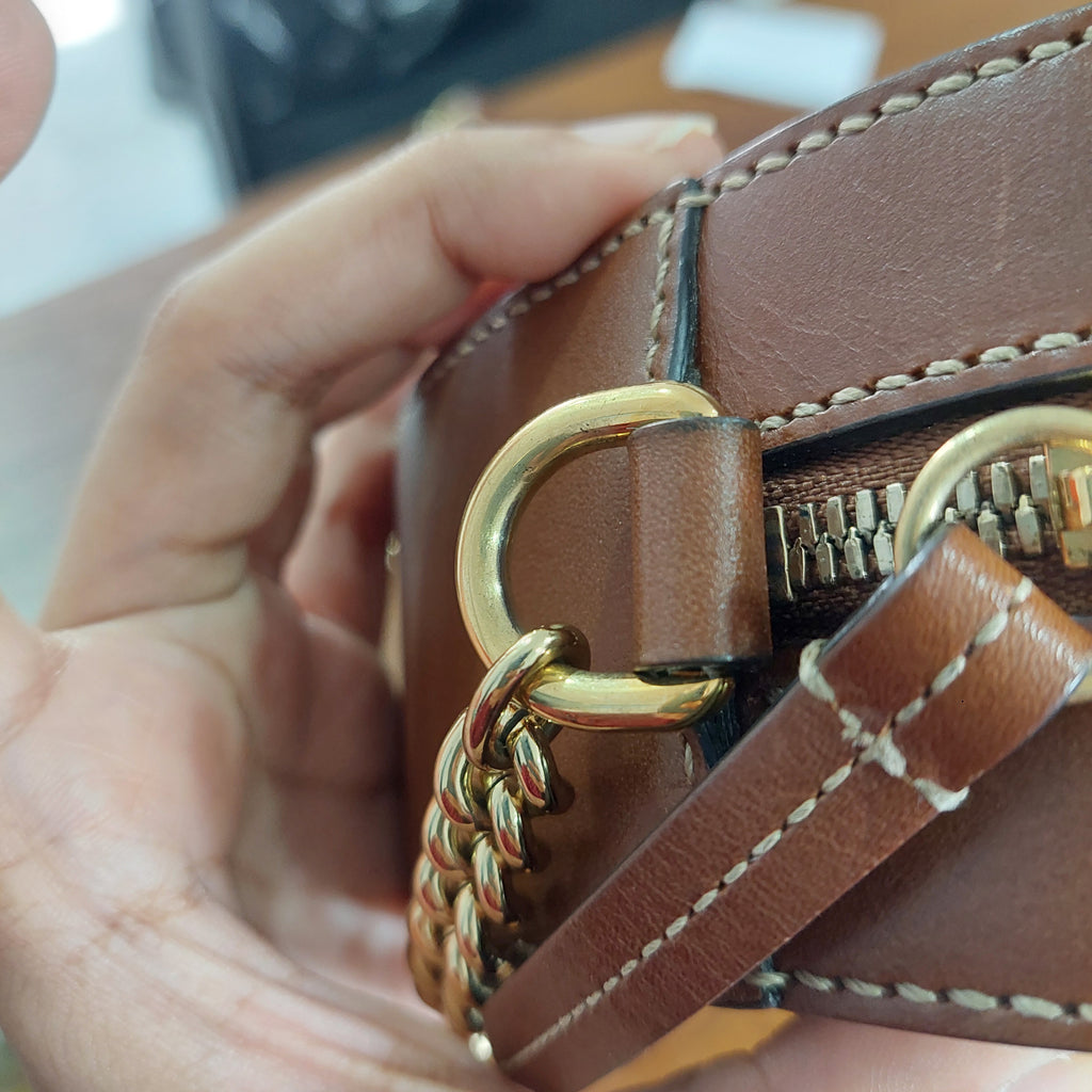 Gucci Brown/Beige GG Supreme Canvas and Leather Mini Chain Bag | Gently Used |