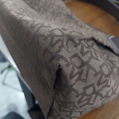 DKNY Monogram Canvas Leather Trim Hobo Bag | Gently Used |