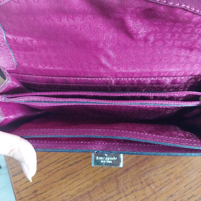 Kate Spade Burgundy Leather Wesley Place Natalie Crossbody Bag | Pre Loved |