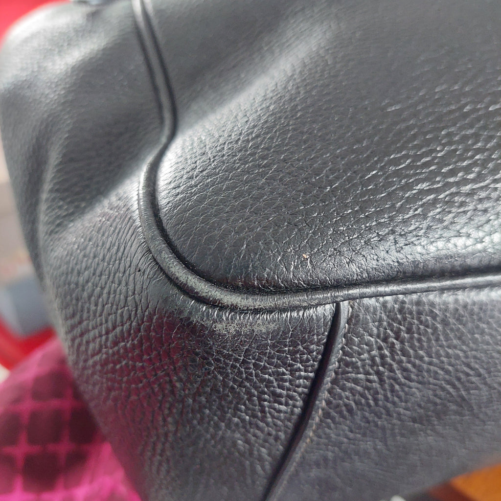 Coach Black Pebbled Leather “Meadow” Shoulder Bag | Pre Loved |