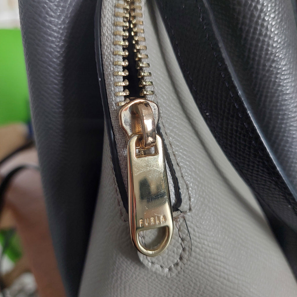 Furla Grey Two tone Convertible Handbag | Pre Loved |