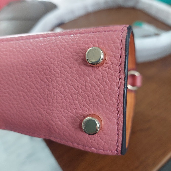 Coach Faded Blush Multi Kleo Pebble Leather Top Handle Crossbody Bag | Gently Used |