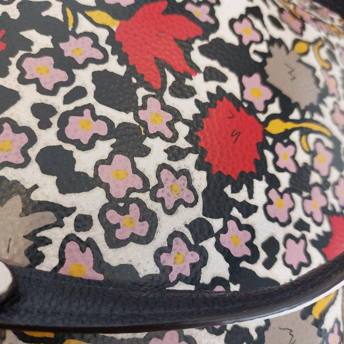 Coach White Leather Floral Printed Handbag | Pre Loved |