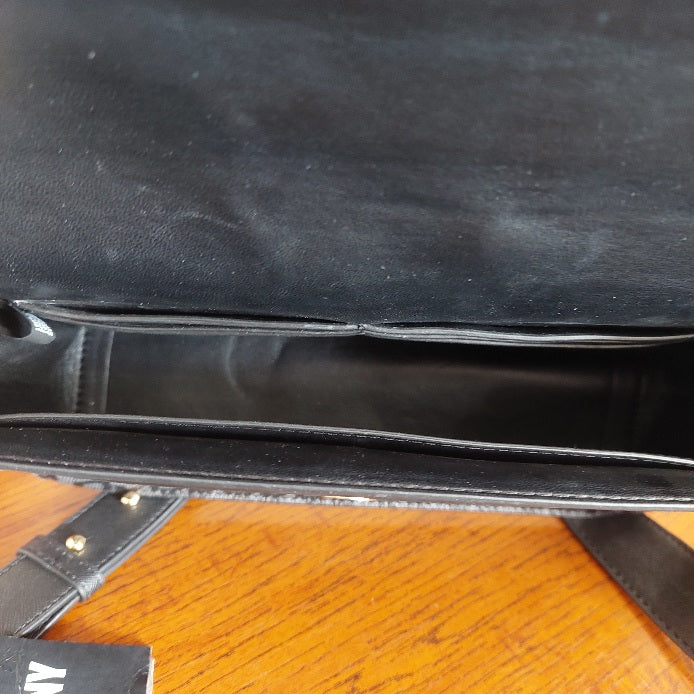 DKNY Black Millie Flap Cow Leather Coated Shoulder Bag | Brand New |